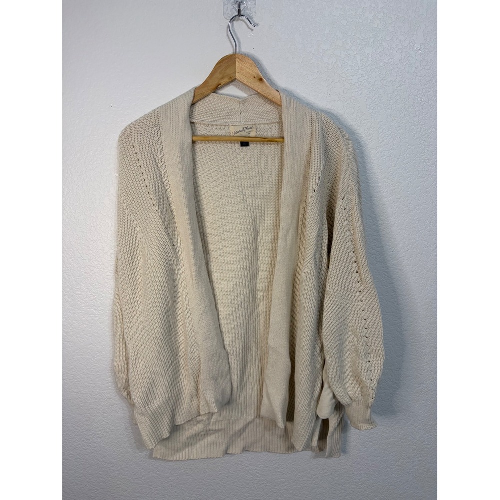 Universal Thread Cream Shaker Knit Open Front Cardigan Sweater Womens Small - Picture 2 of 6